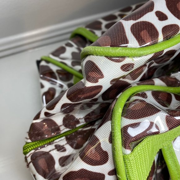 Toss Design Rolling Weekender bag | Wipeable Leopard print with pop of g… - Picture 7 of 9